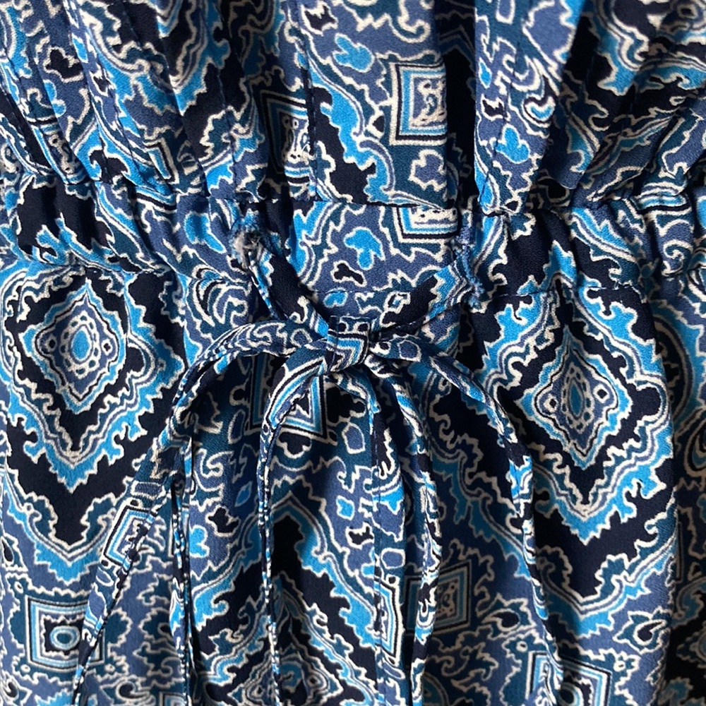 Gap Versatile Blue Patterned Dress With Drawstrin… - image 7